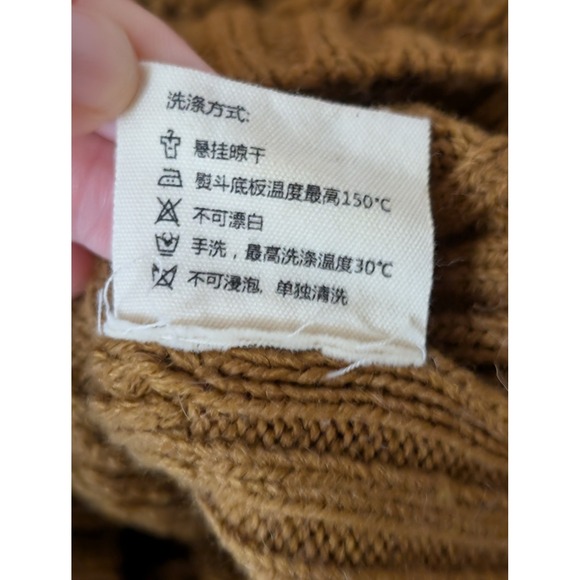 Hand Knit Checkerboard Textured V Neck Sweater Vest Brown M Wool Cottagecore Y2K - Picture 9 of 10